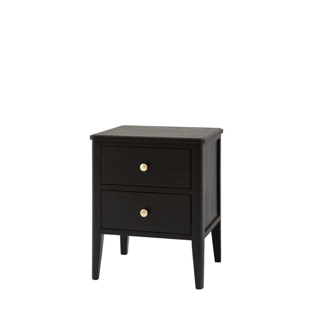 Arla 2 Drawer Bedside Table Black - Image 5