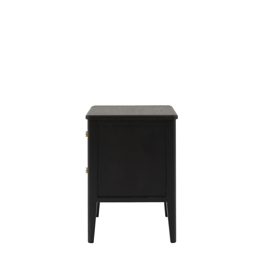 Arla 2 Drawer Bedside Table Black - Image 6
