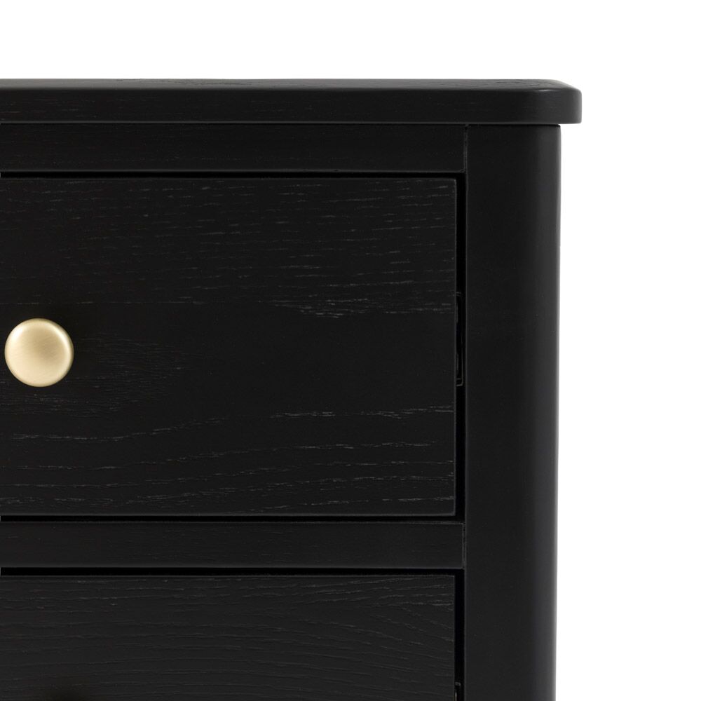 Arla 2 Drawer Bedside Table Black - Image 8