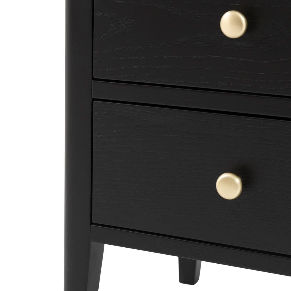 Arla 2 Drawer Bedside Table Black - Image 9