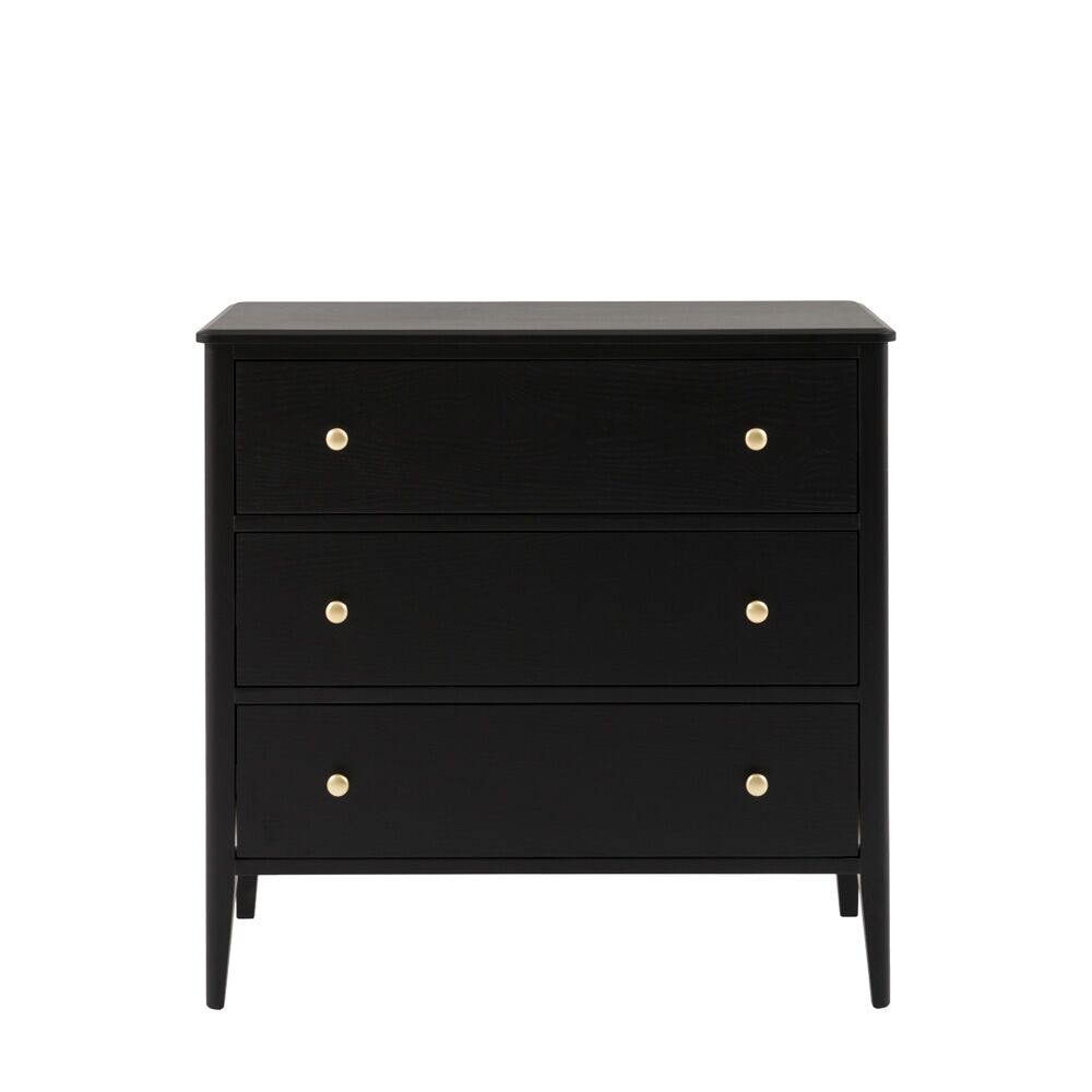 Arla 3 Drawer Chest of Drawers Black - Image 2