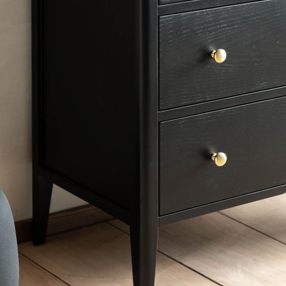 Arla 3 Drawer Chest of Drawers Black - Image 3