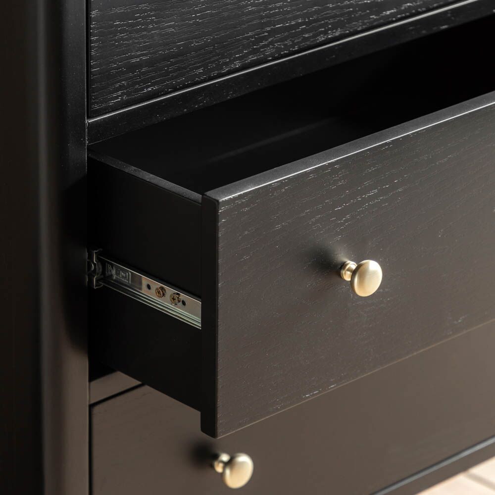 Arla 3 Drawer Chest of Drawers Black - Image 4