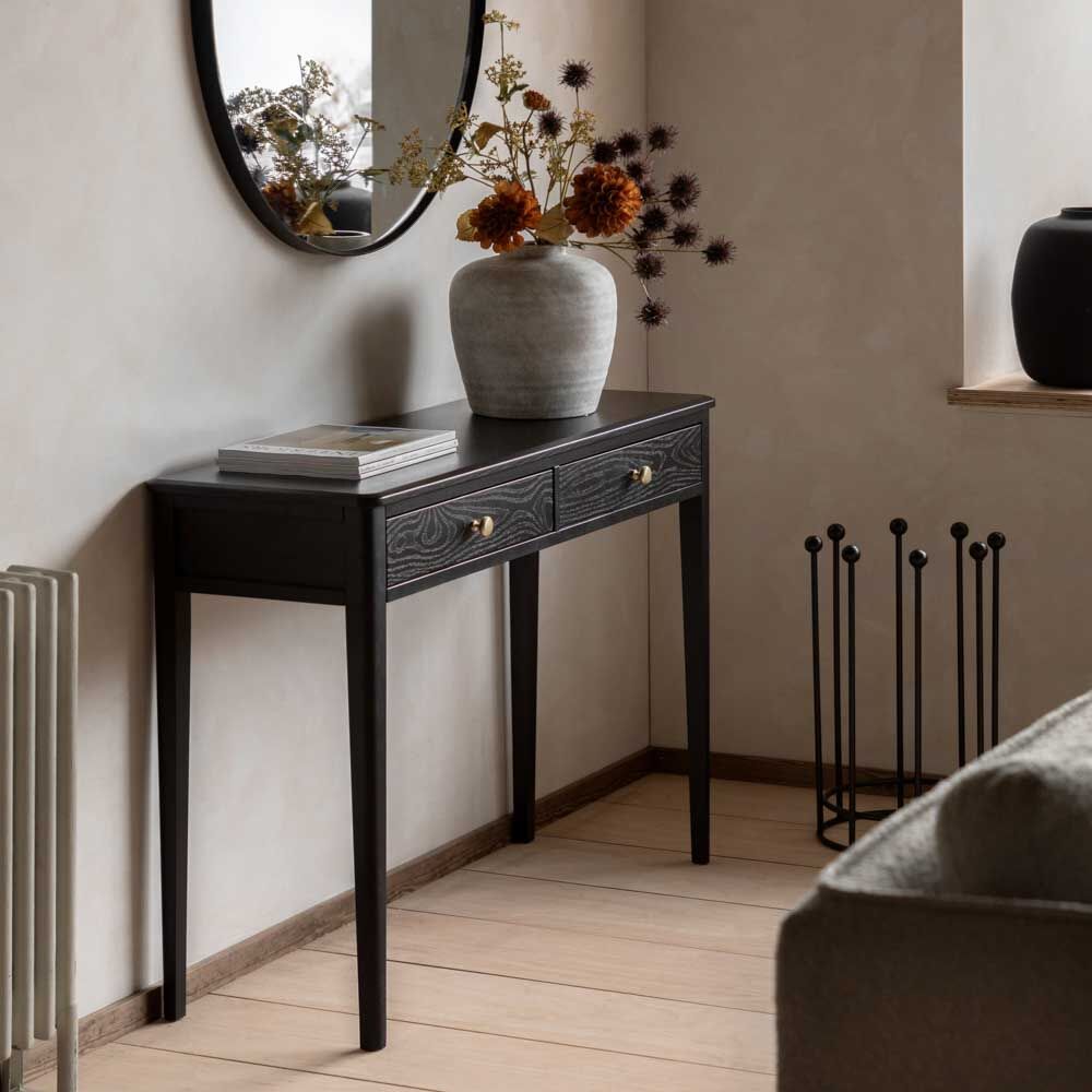 Arla 2 Drawer Console Table Black