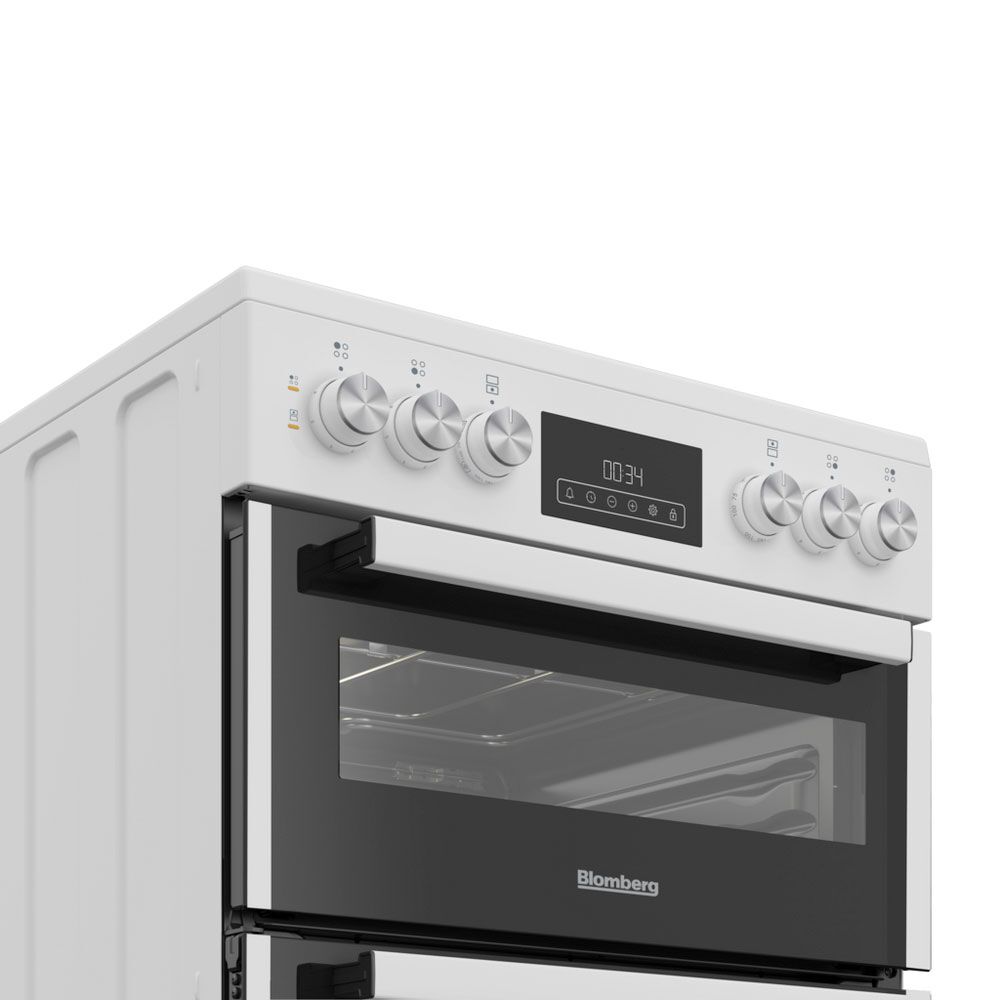 Blomberg HKRN651W 60cm Double Oven Electric Cooker with Vitroceramic Hob - White - Image 2