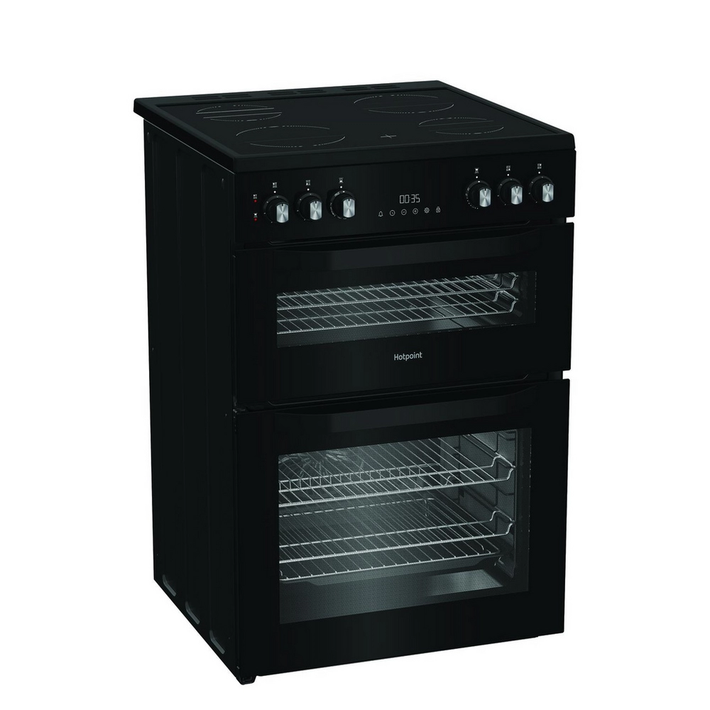 Hotpoint HDE6VDC2B1 60cm Double Oven Electric Cooker with Ceramic Hob - Black - Image 3