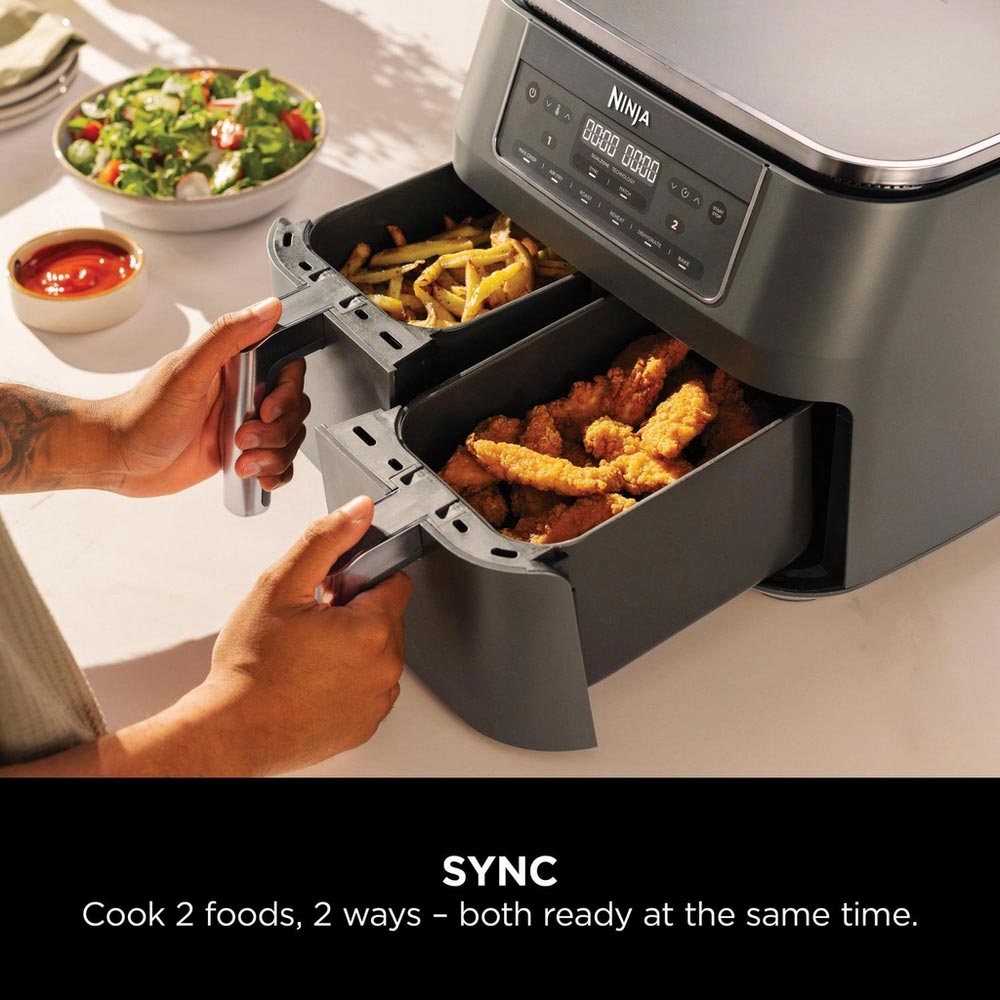 Ninja DZ300UK 7.6L 6-in-1 Dual Zone Air Fryer - Gun Metal Grey - Image 5