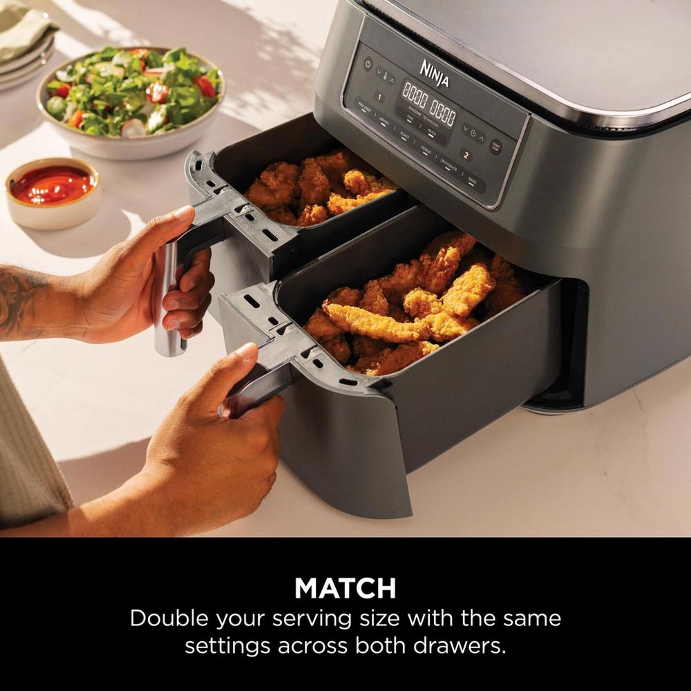 Ninja DZ300UK 7.6L 6-in-1 Dual Zone Air Fryer - Gun Metal Grey - Image 4