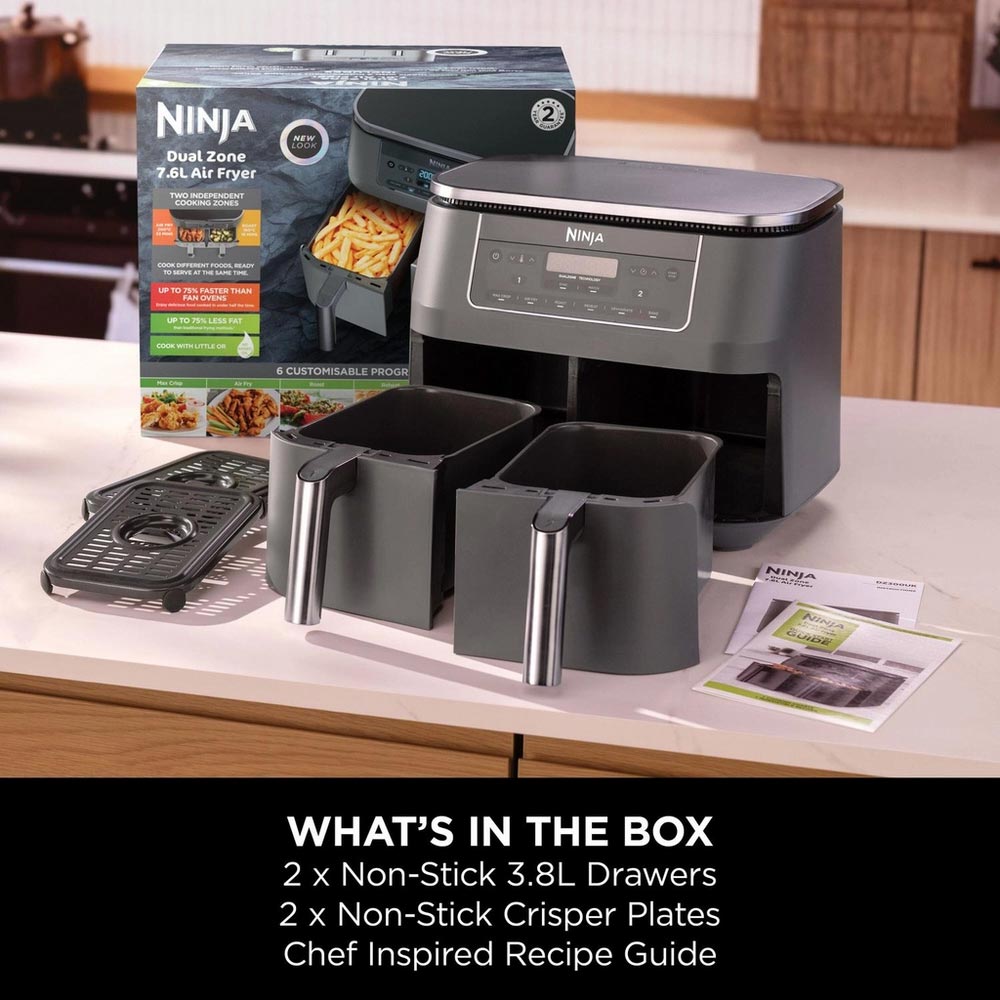 Ninja DZ300UK 7.6L 6-in-1 Dual Zone Air Fryer - Gun Metal Grey - Image 6