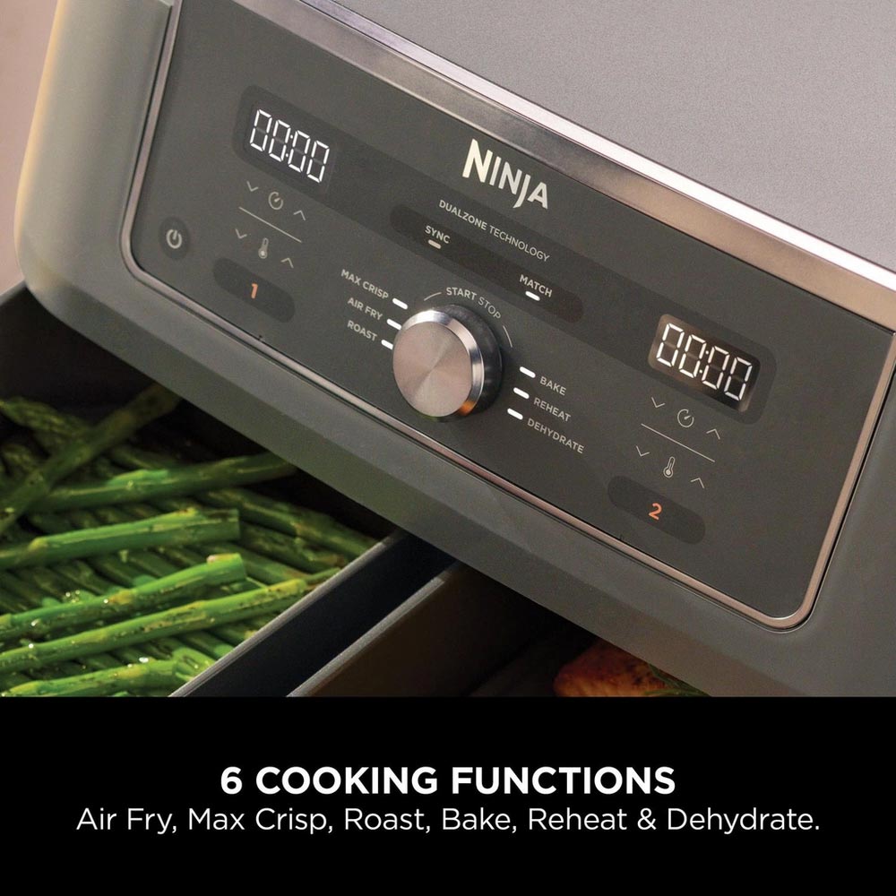 Ninja DZ400UK 9.5L MAX 6-in-1 Dual Zone Air Fryer - Gun Metal Grey - Image 5