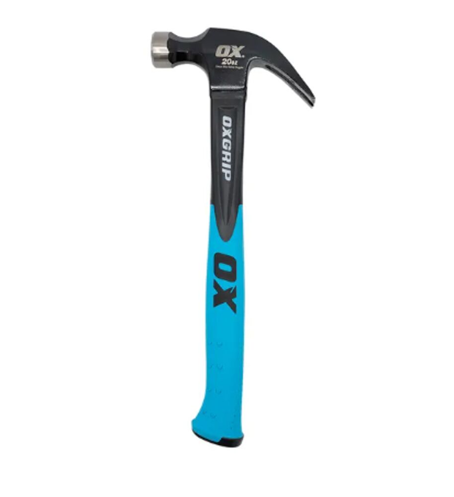 OX Trade Fiberglass Handle Claw Hammer - 16oz / 450g