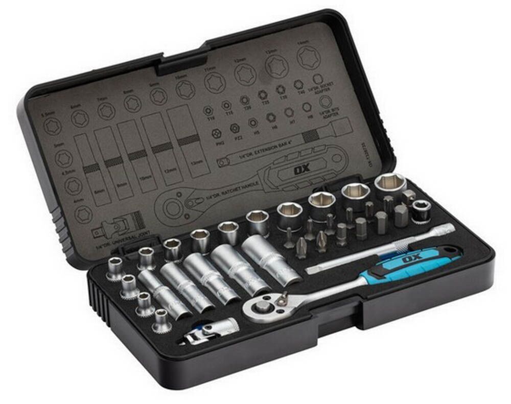 OX 35 Piece 1/4 Inch Drive Socket Set