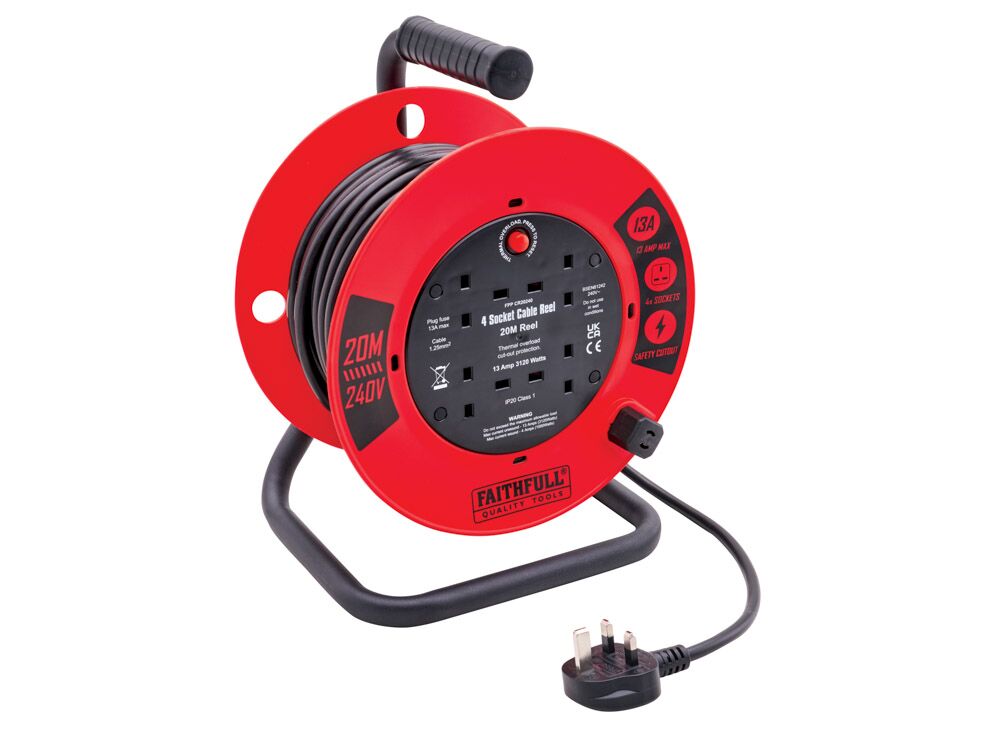 Faithfull 20m 13A Cable Reel