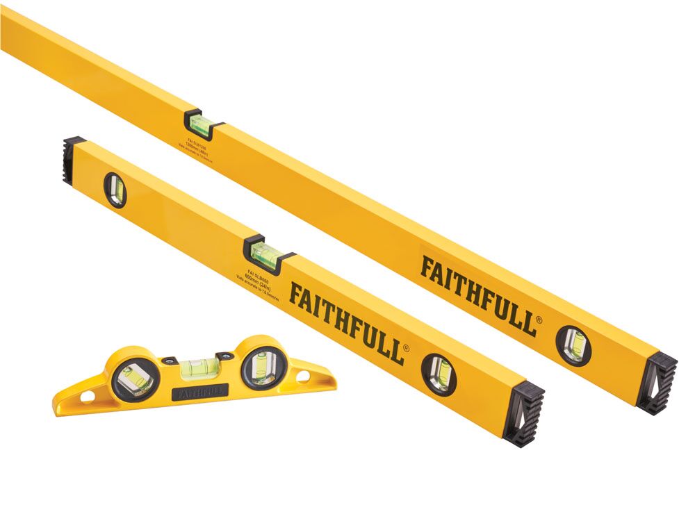 Faithfull 3 Piece Level Set (240mm 600mm & 1200mm)