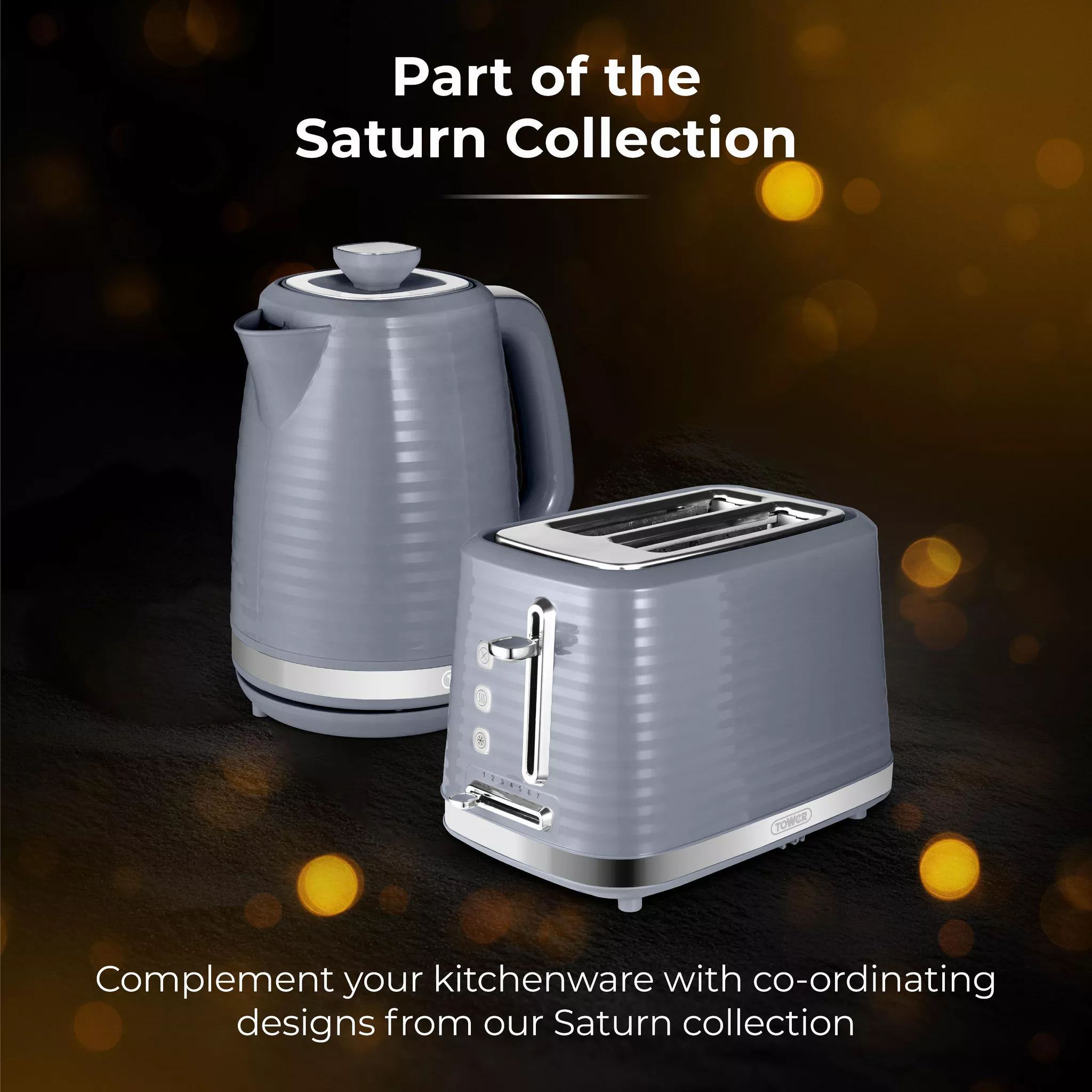 Tower T10077GRY Saturn Kettle with Quick Boil - 1.7L - 3000W - Grey and Chrome Accents - Image 6