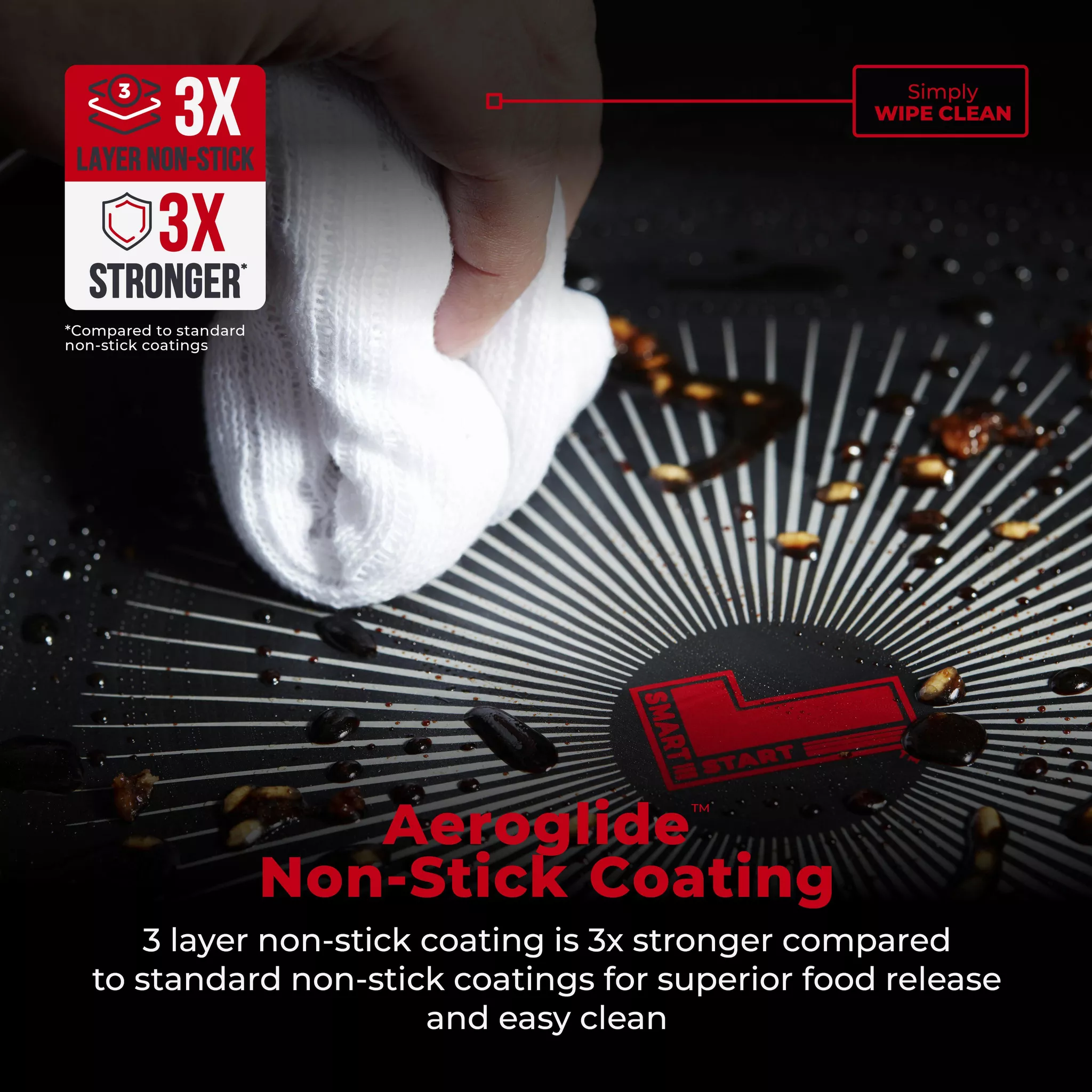 Tower T700318 SmartStart Gourmet 28cm Aluminium Multi-Pan & Lid Induction Compatible - Oven Safe - Image 3