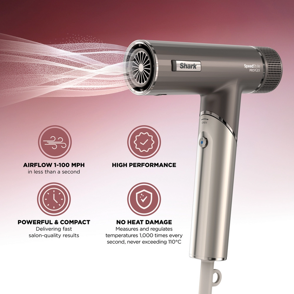 Shark HD542UK SpeedStyle Pro FLEX 4-in-1 High-Velocity Hair Dryer System - Mocha Silver - Image 5