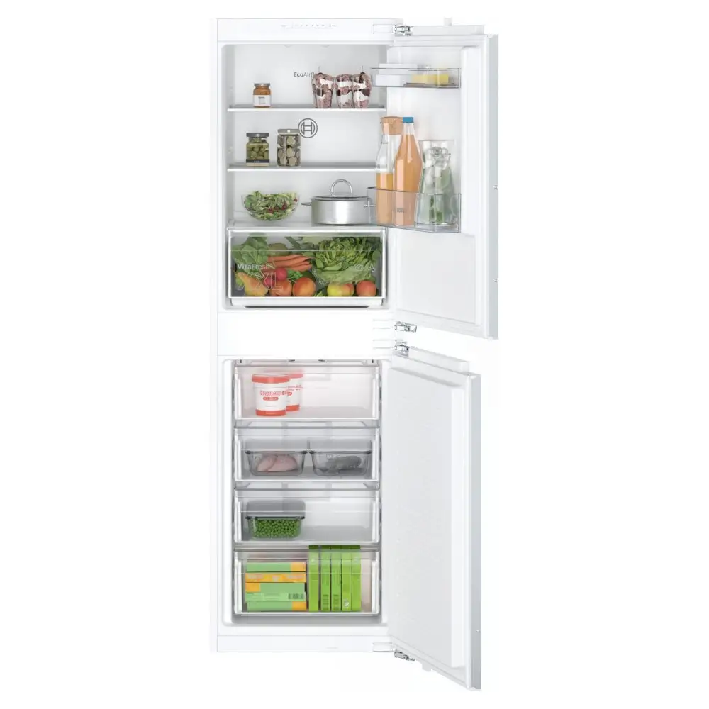 Bosch Series 2 KIN85NFE0G 177cm High 50/50 Integrated Fridge Freezer with Fixed Door Fixing Kit - White