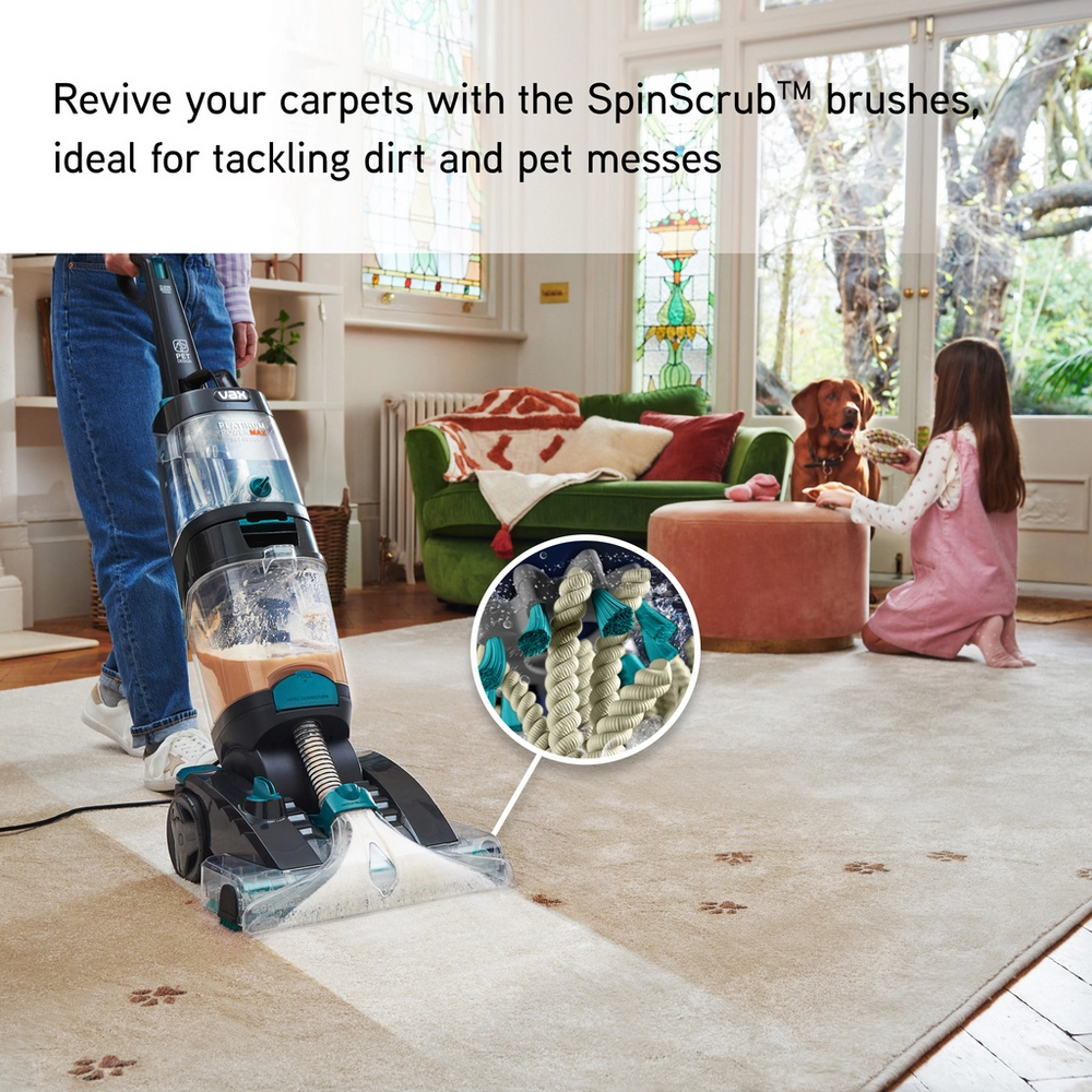 Vax CDCW-PMXP Platinum Power Max Pet-Design Carpet Cleaner - Black & Teal - Image 9