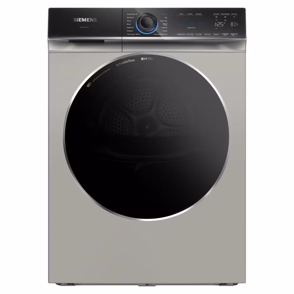 Siemens IQ-700 WR47B2CSGB 9Kg Heat Pump Tumble Dryer - Silver