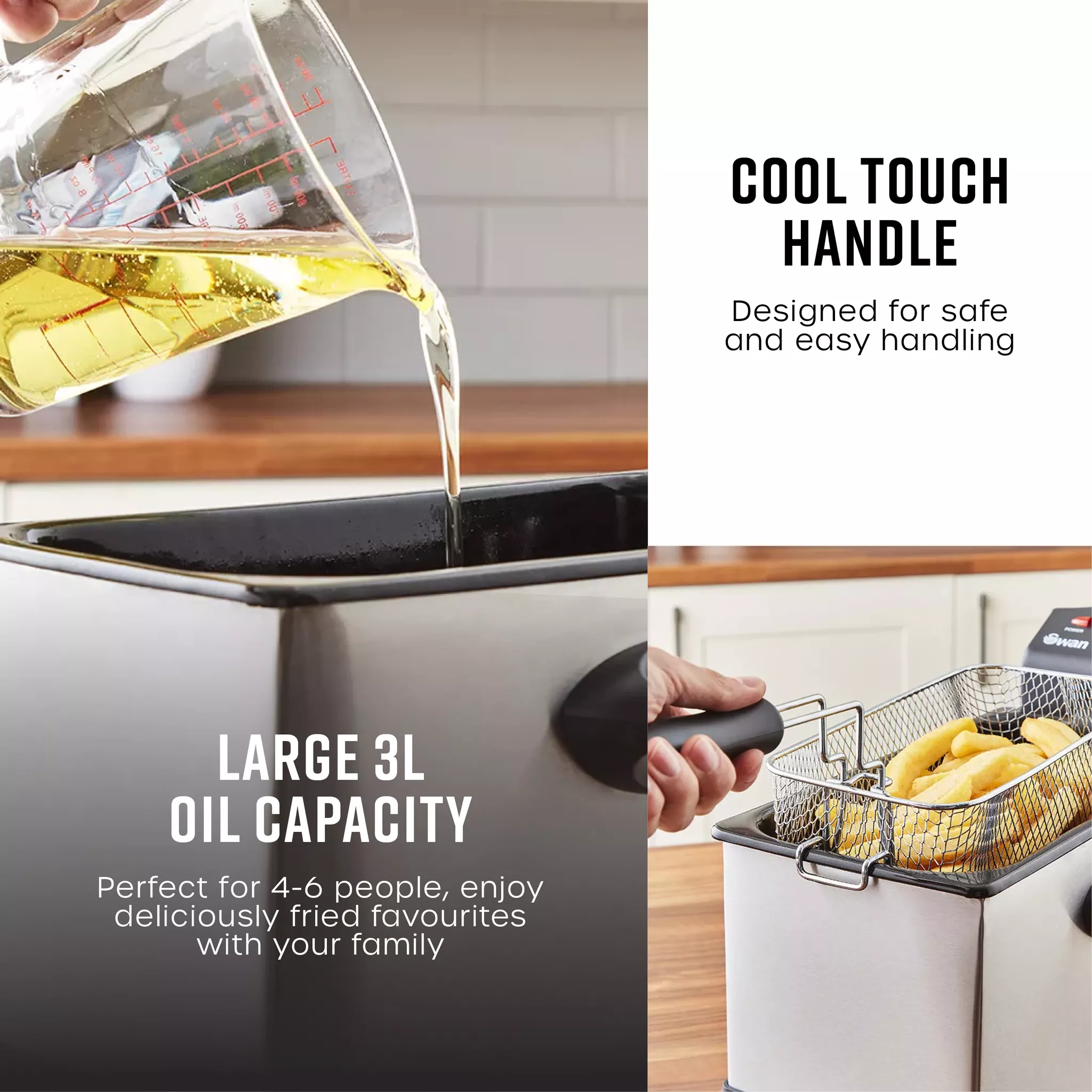 Swan SD6040N 3 Litre Fryer in Stainless Steel - Viewing Window - Image 6
