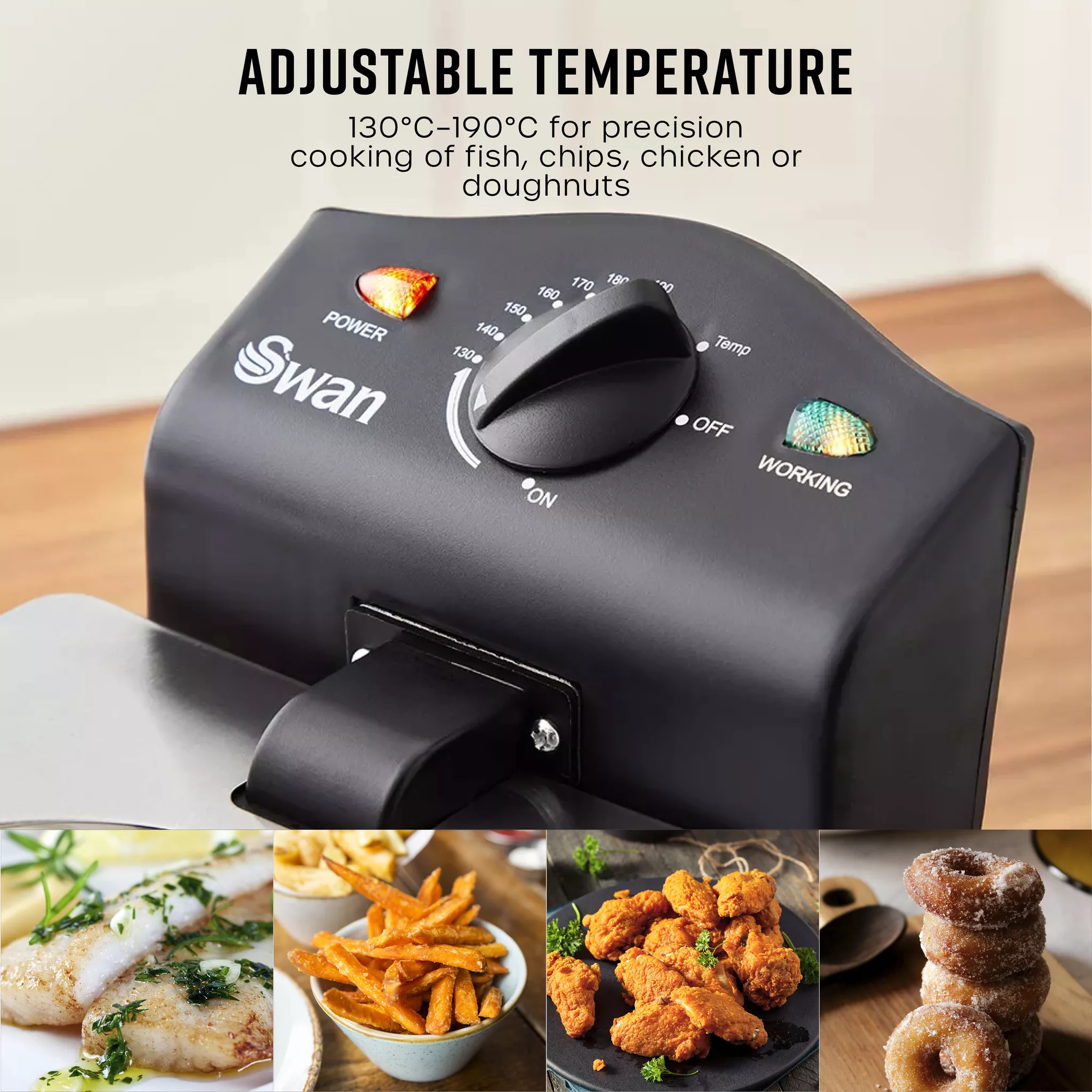 Swan SD6040N 3 Litre Fryer in Stainless Steel - Viewing Window - Image 5