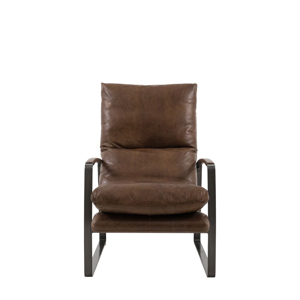 Foix Lounger Brown Leather - Image 5