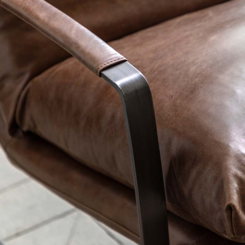Foix Lounger Brown Leather - Image 3