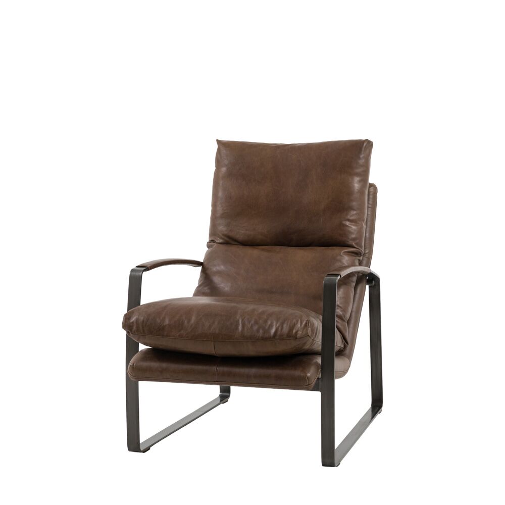 Foix Lounger Brown Leather - Image 6