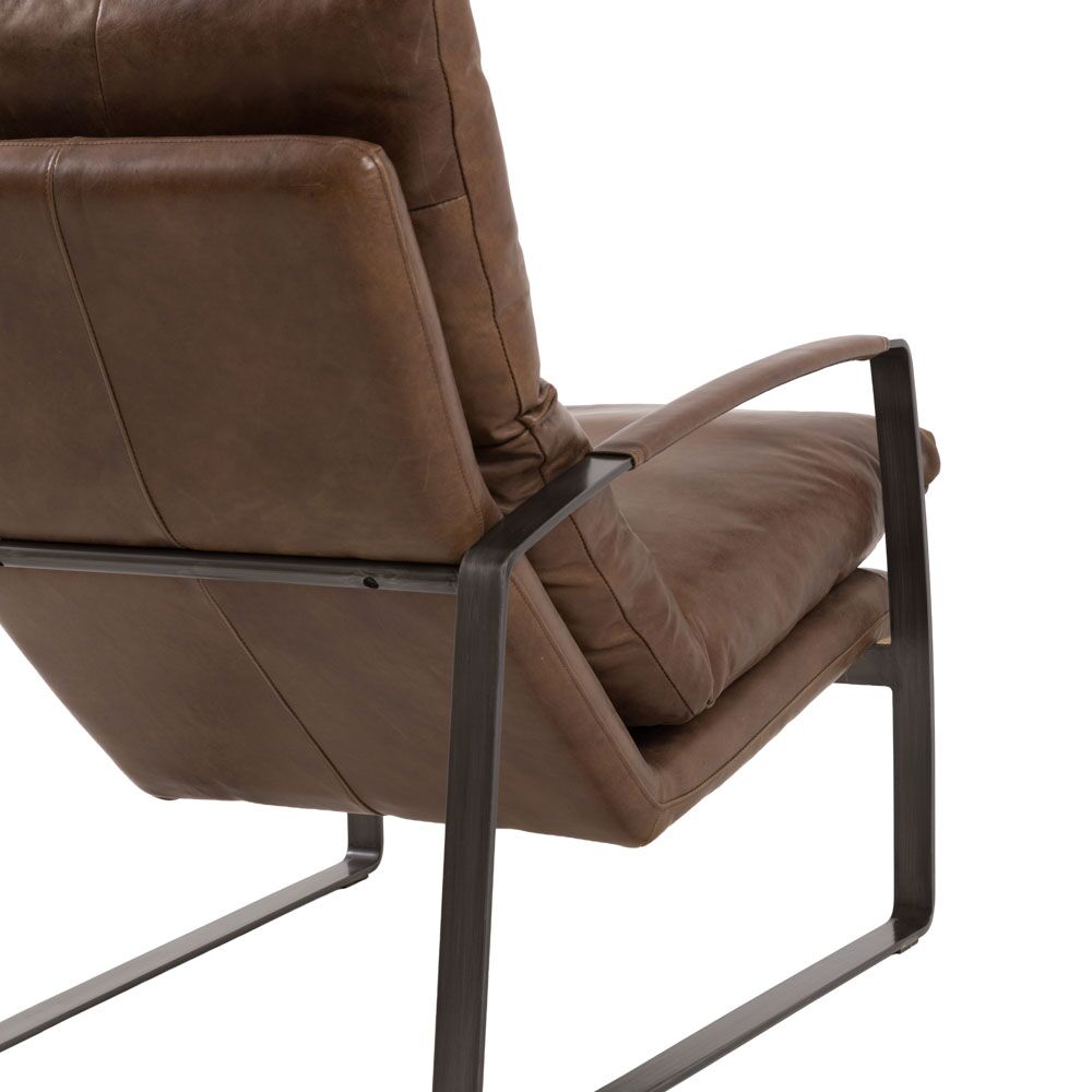 Foix Lounger Brown Leather - Image 9