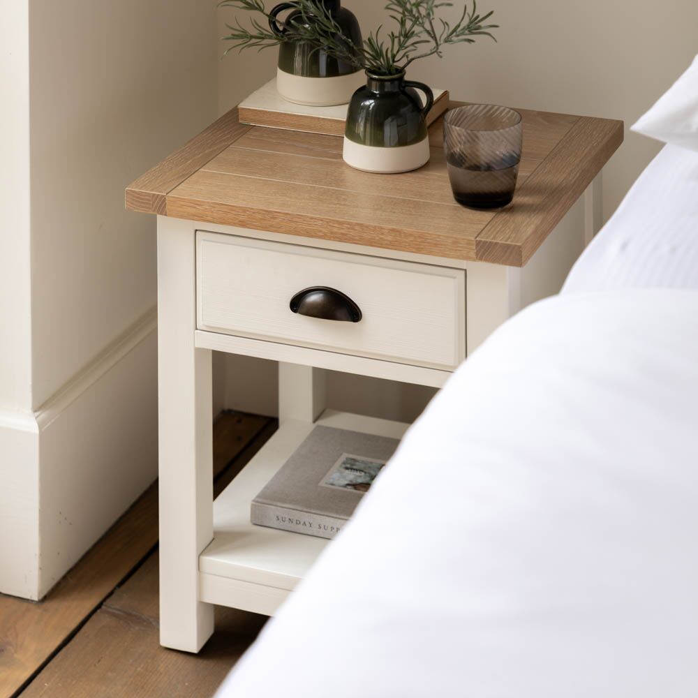 Oxford 1 Drawer Bedside White - Image 2