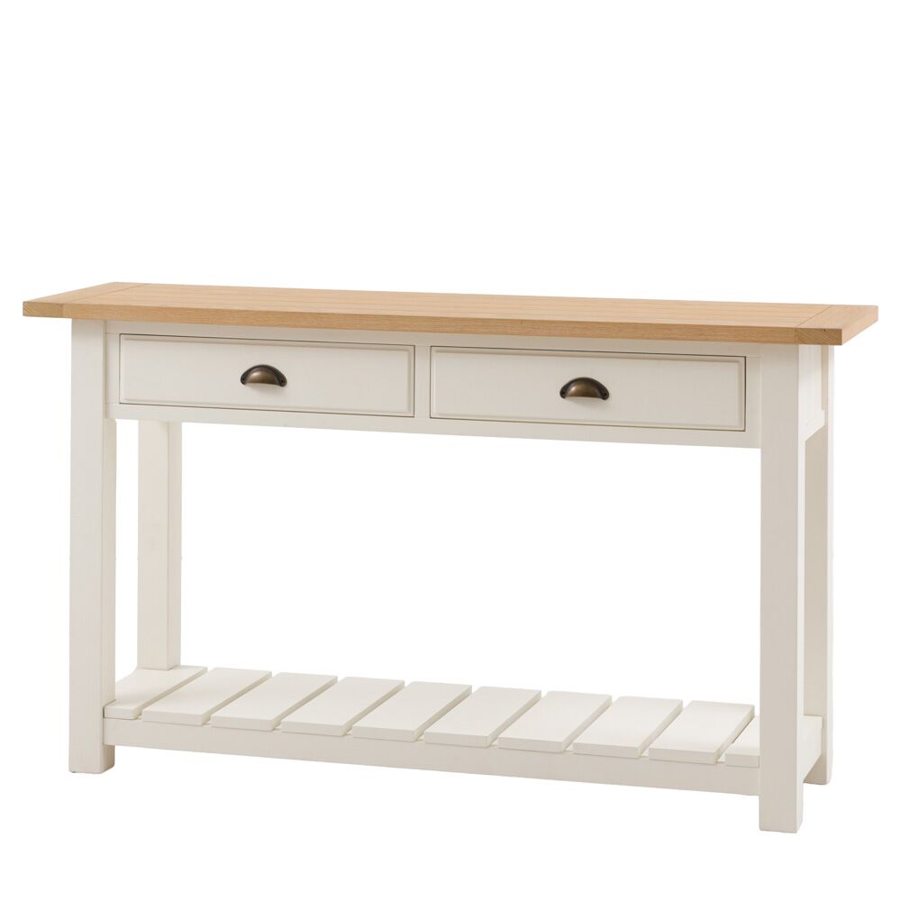 Oxford 2 Drawer Console Table White - Image 5