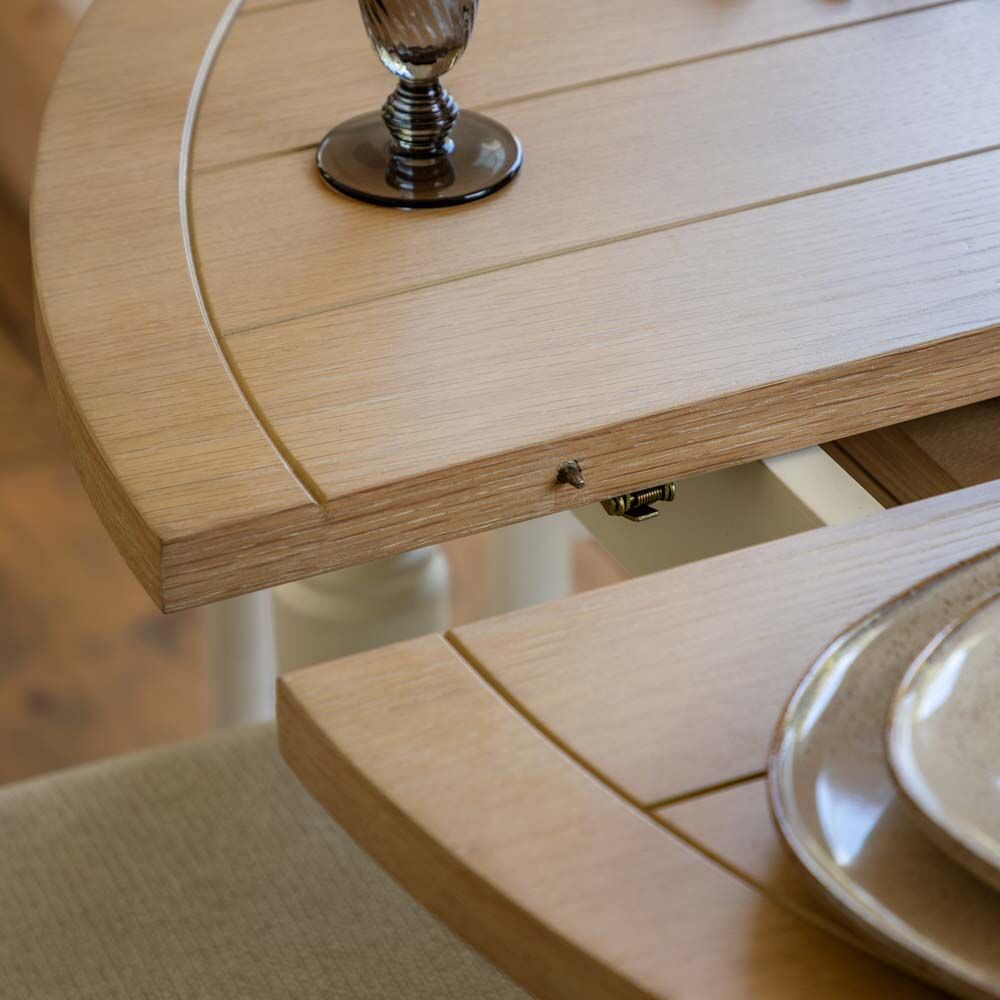 Oxford Round Extending Dining Table White - Image 3