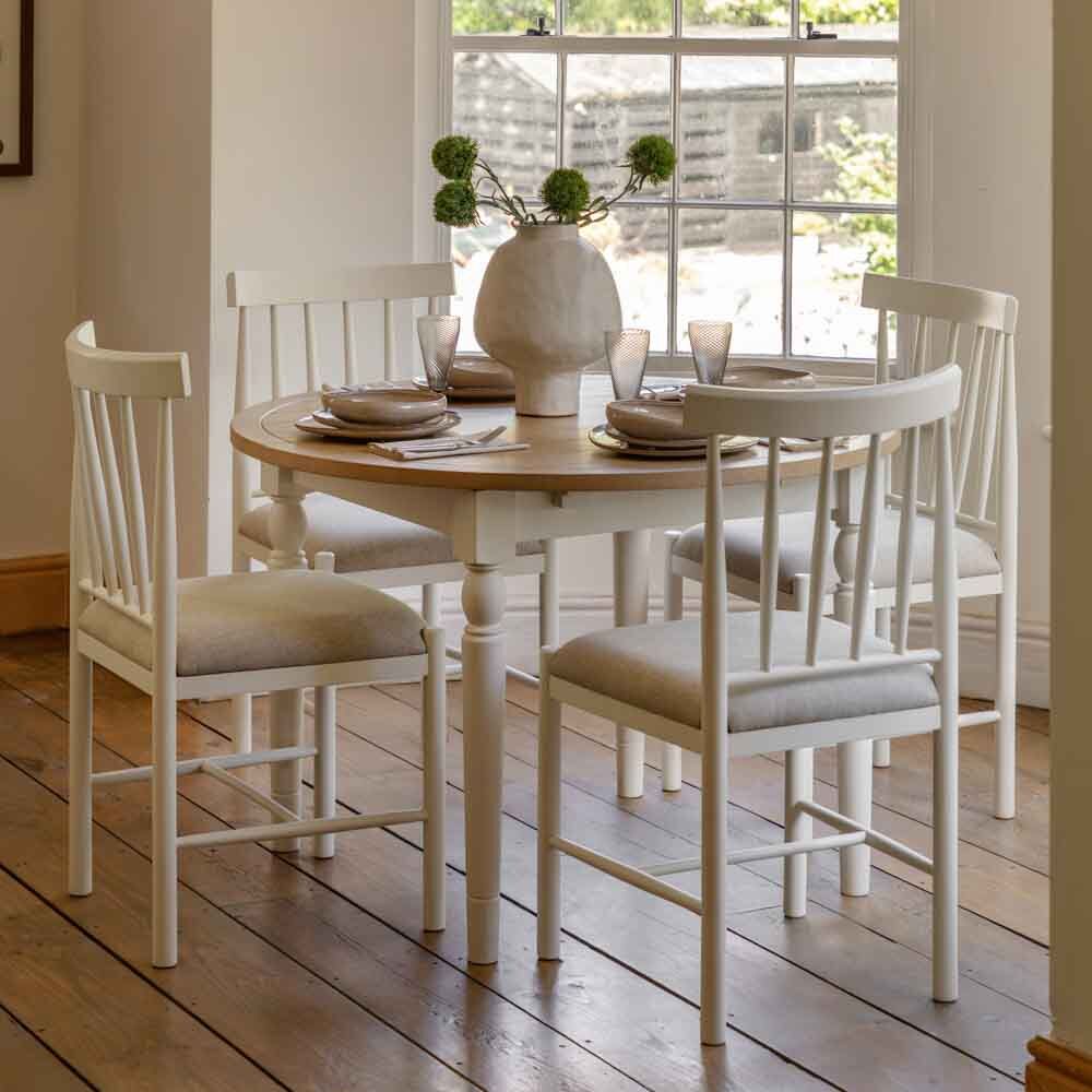 Oxford Round Extending Dining Table White - Image 4