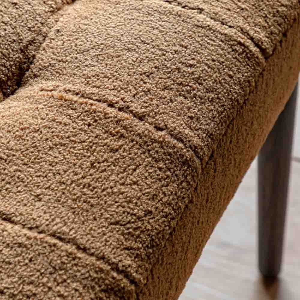 Wigan Footstool Ochre Faux Sheepskin - Image 2