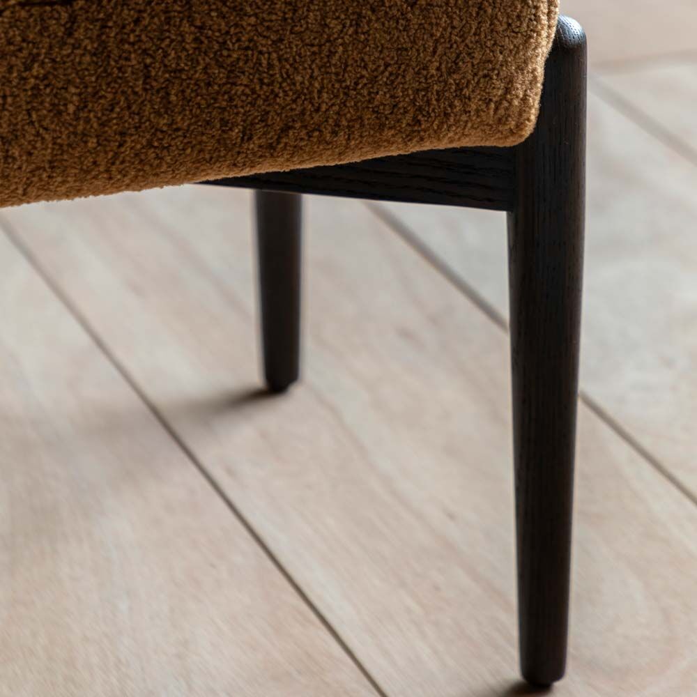 Wigan Footstool Ochre Faux Sheepskin - Image 3