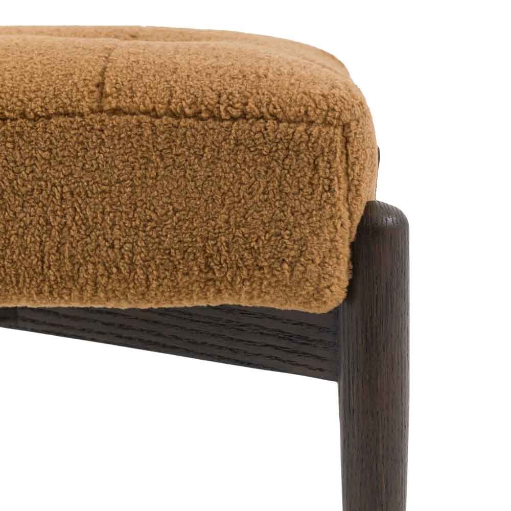 Wigan Footstool Ochre Faux Sheepskin - Image 8