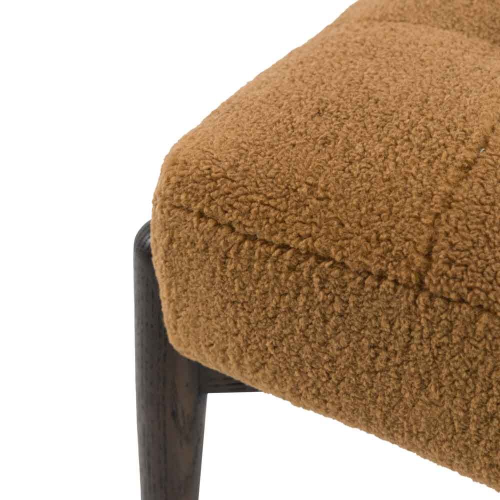Wigan Footstool Ochre Faux Sheepskin - Image 9