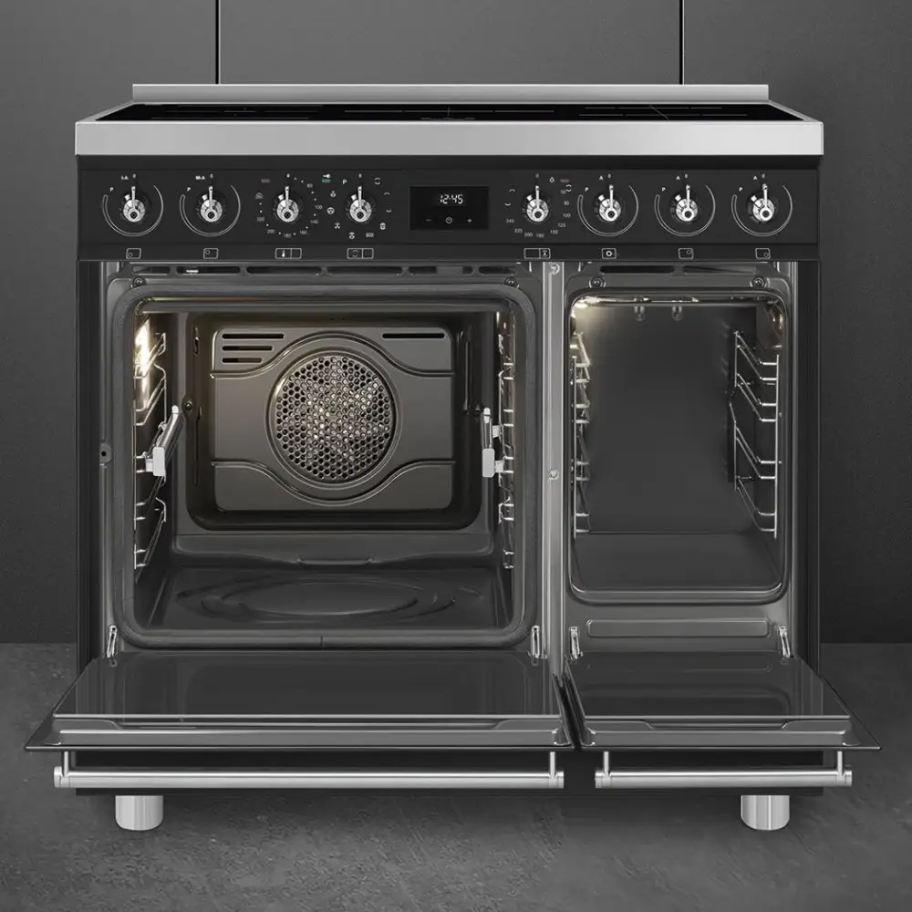 Smeg Symphony C92IPMB2 90cm wide Electric Range Cooker with Induction Hob and Pyrolytic Cleaning - Matt Black - Image 3