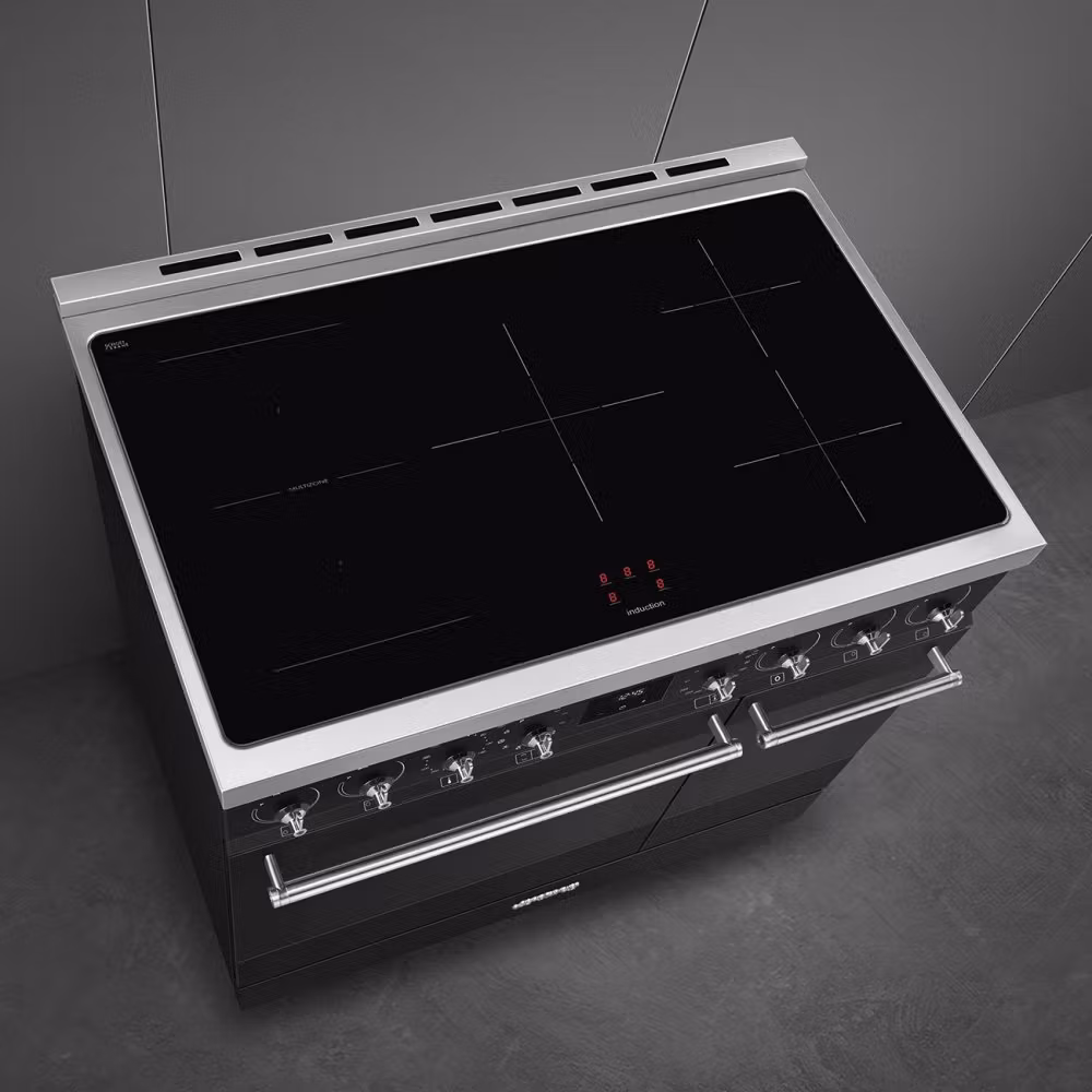 Smeg Symphony C92IPMB2 90cm wide Electric Range Cooker with Induction Hob and Pyrolytic Cleaning - Matt Black - Image 5
