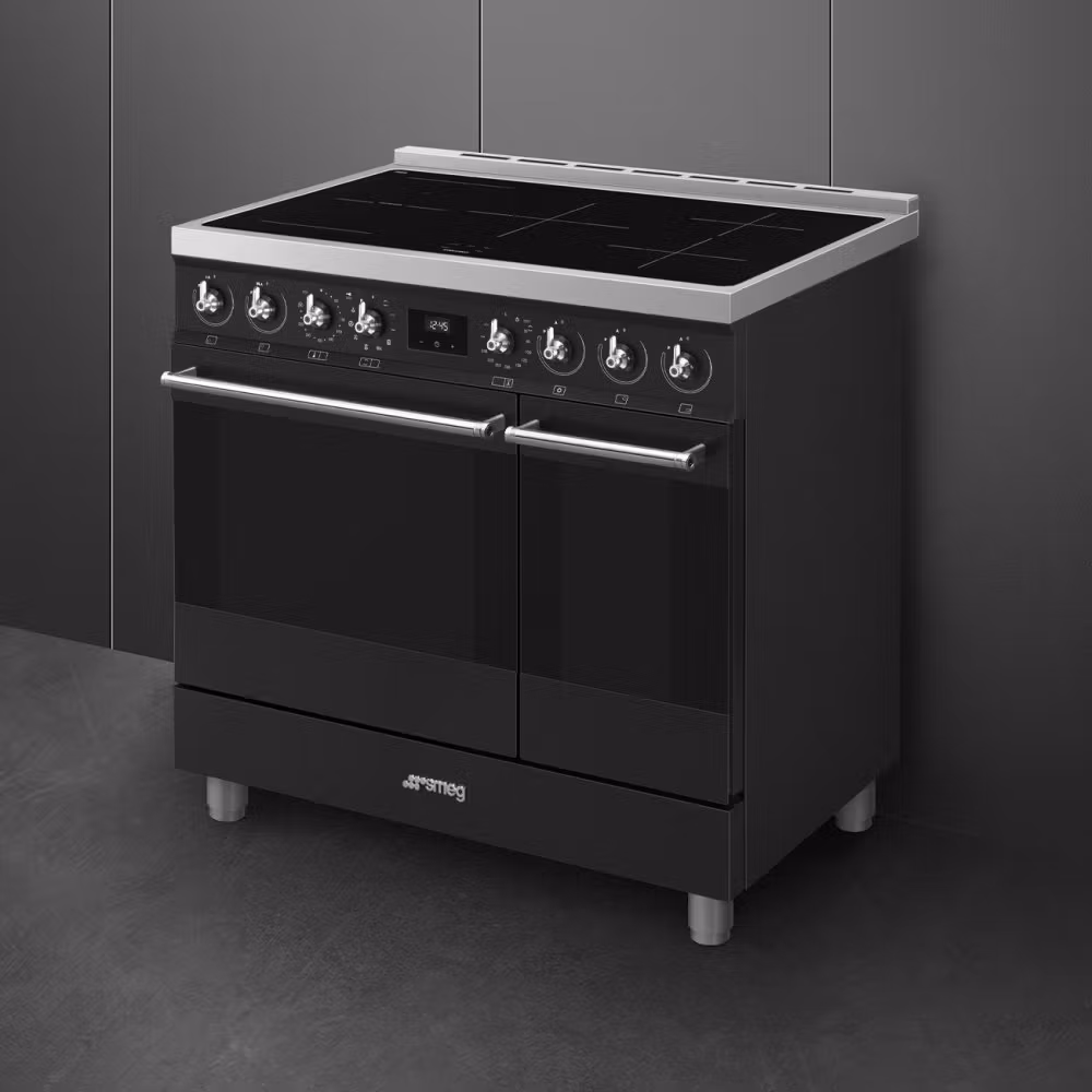 Smeg Symphony C92IPMB2 90cm wide Electric Range Cooker with Induction Hob and Pyrolytic Cleaning - Matt Black - Image 4