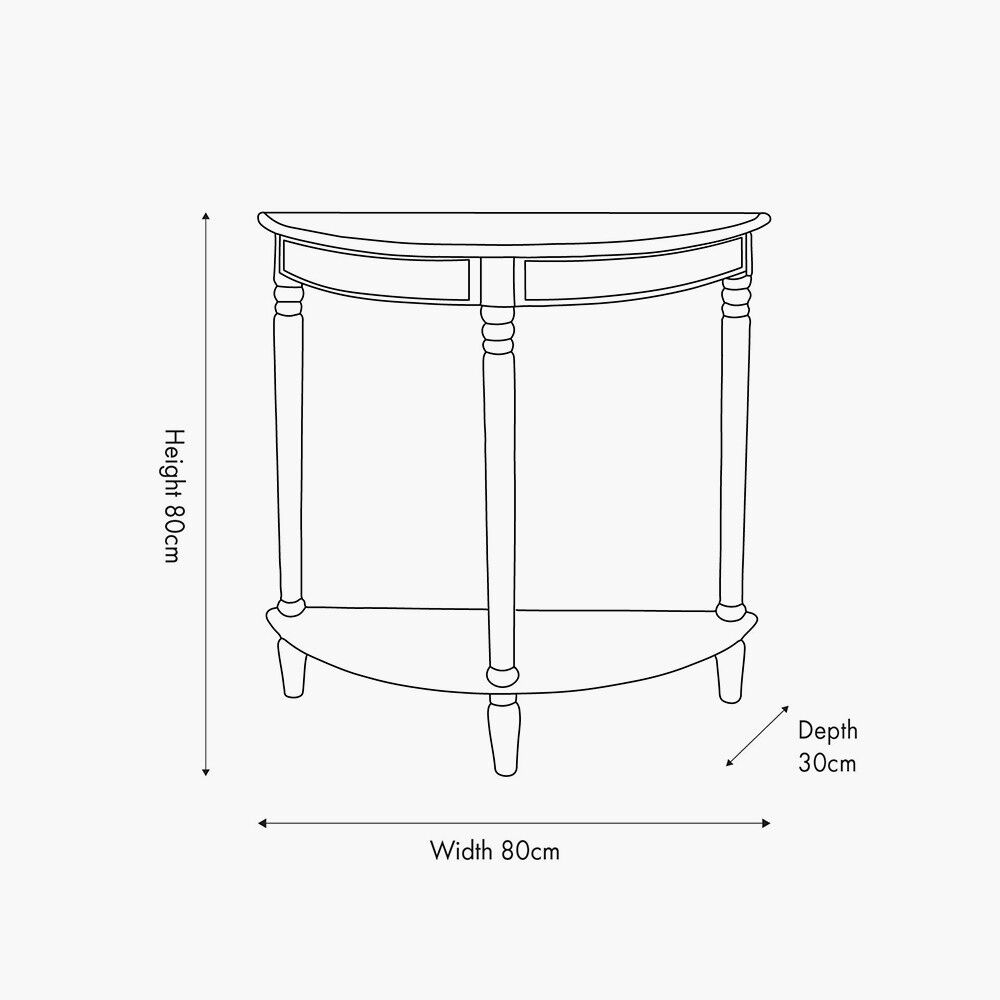 Pacific Heritage Olive Pine Wood Half Moon Console Table - Image 2