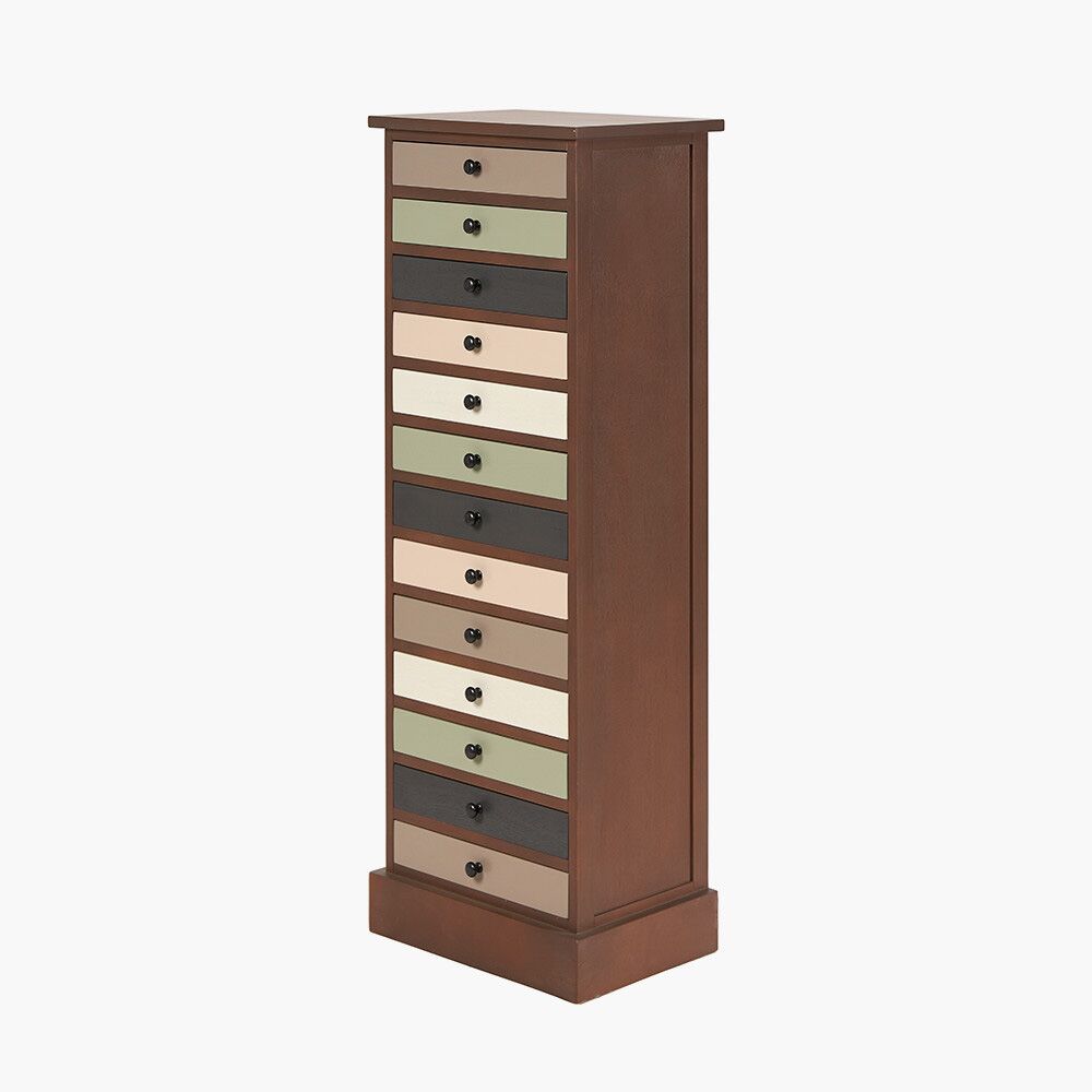 Pacific Loft Sage Multicoloured Pine Wood 13 Drawer Unit - Image 2