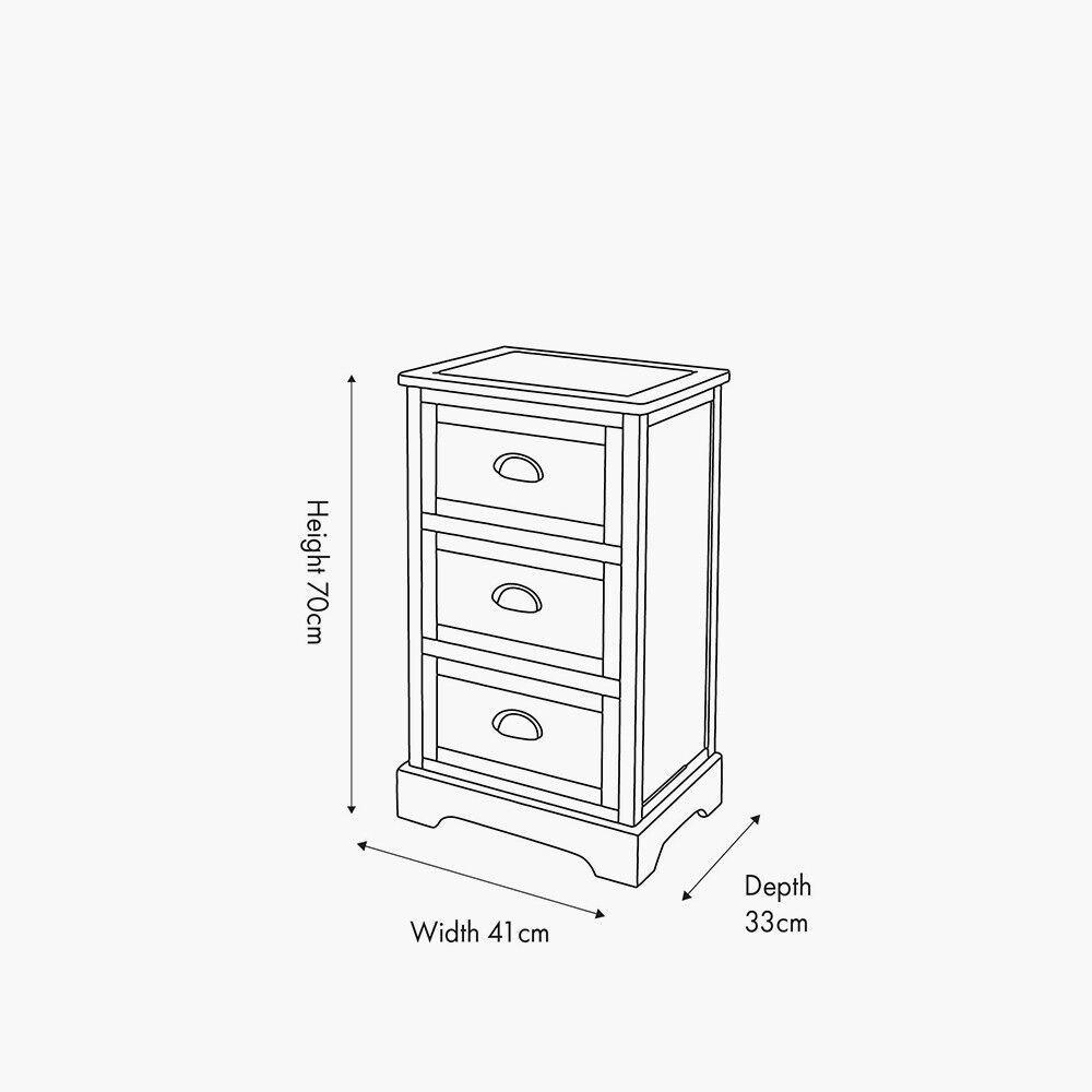 Pacific Croft Olive Pine Wood 3 Drawer Unit - Image 2