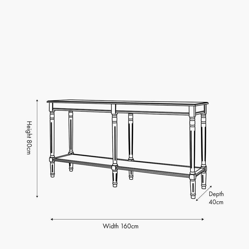 Pacific Heritage Elizabeth White Pine Wood Large Console Table - Image 2