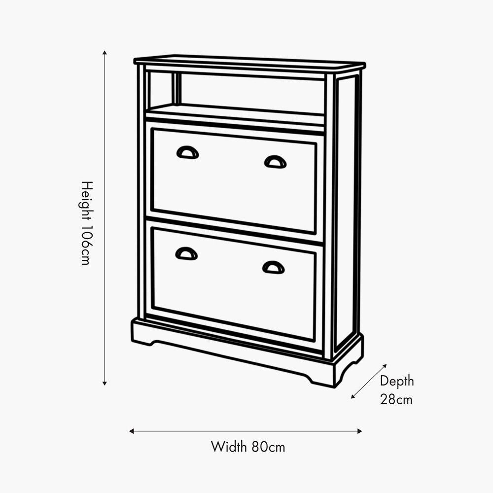 Pacific Croft Linen Pine Wood Shoe Storage Unit - Image 3