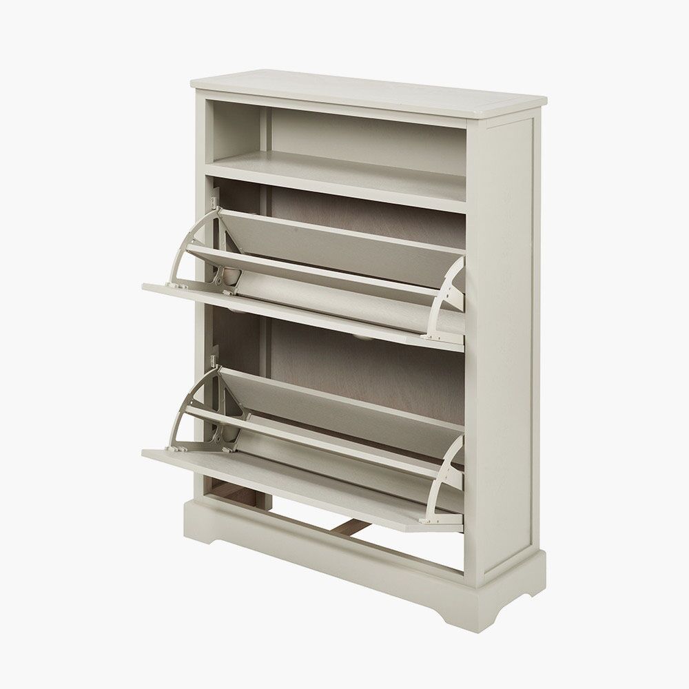 Pacific Croft Linen Pine Wood Shoe Storage Unit - Image 2