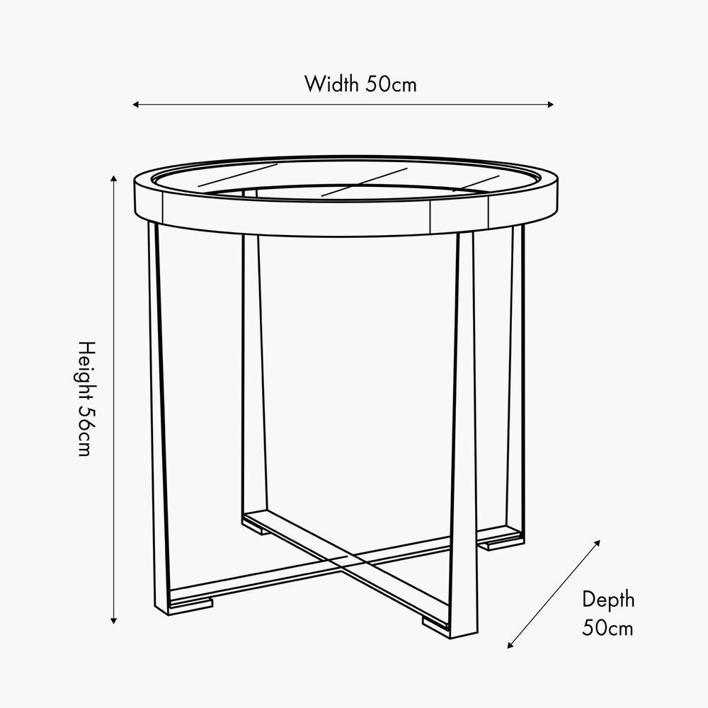 Pacific Vermont Clear Glass and Light Walnut Wood Veneer Side Table - Image 2