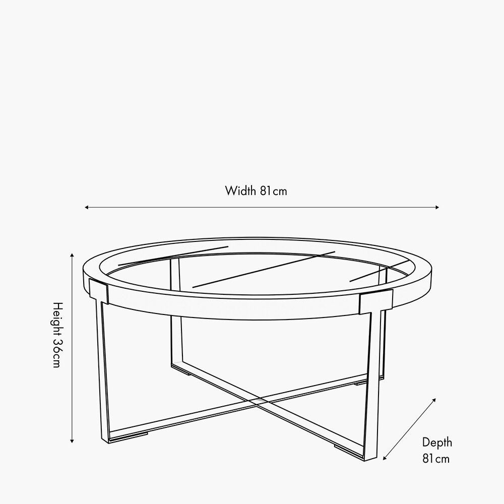 Pacific Vermont Clear Glass and Light Walnut Wood Veneer Coffee Table - Image 2