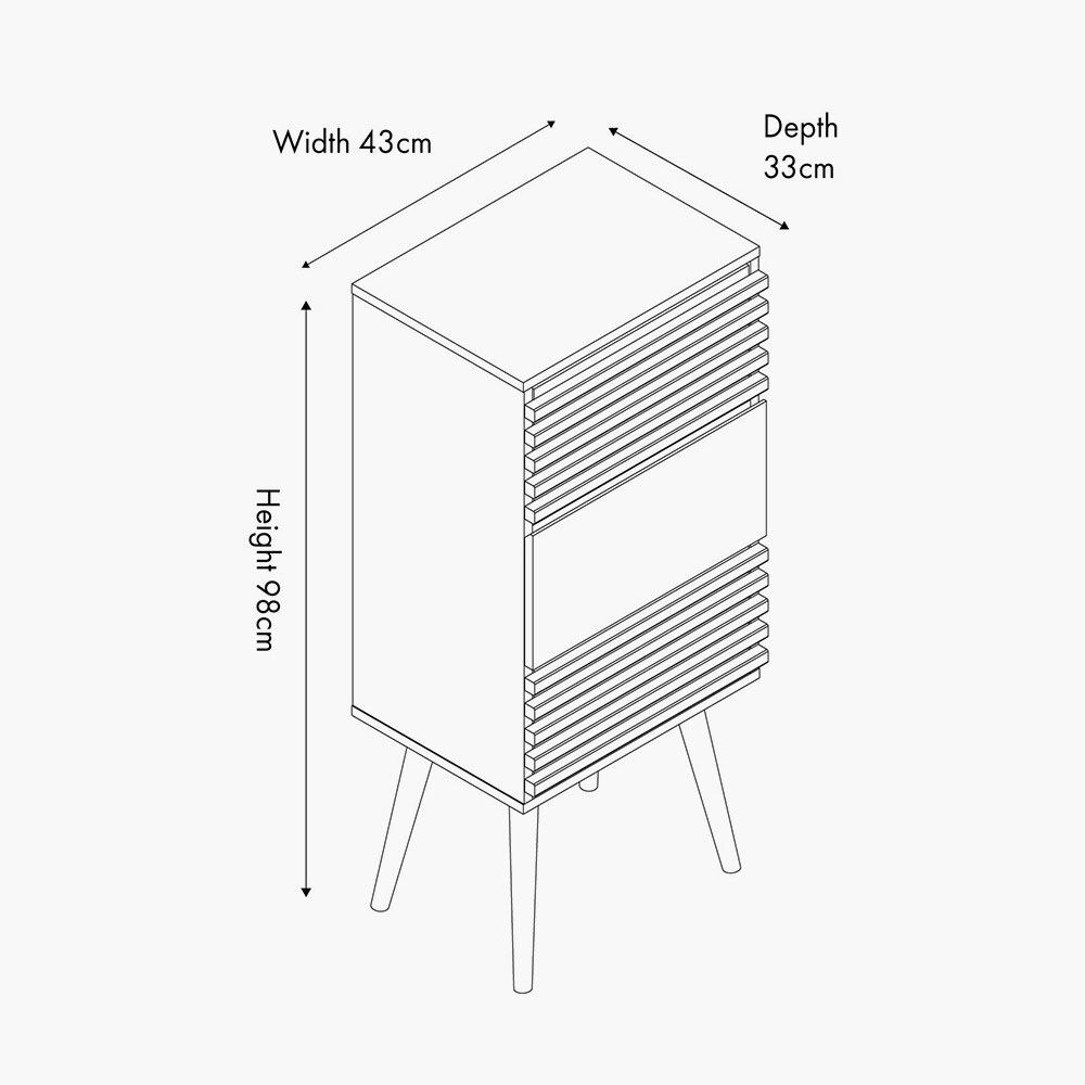 Pacific Larvik Natural Eucalyptus Wood 3 Drawer Tall Unit - Image 2